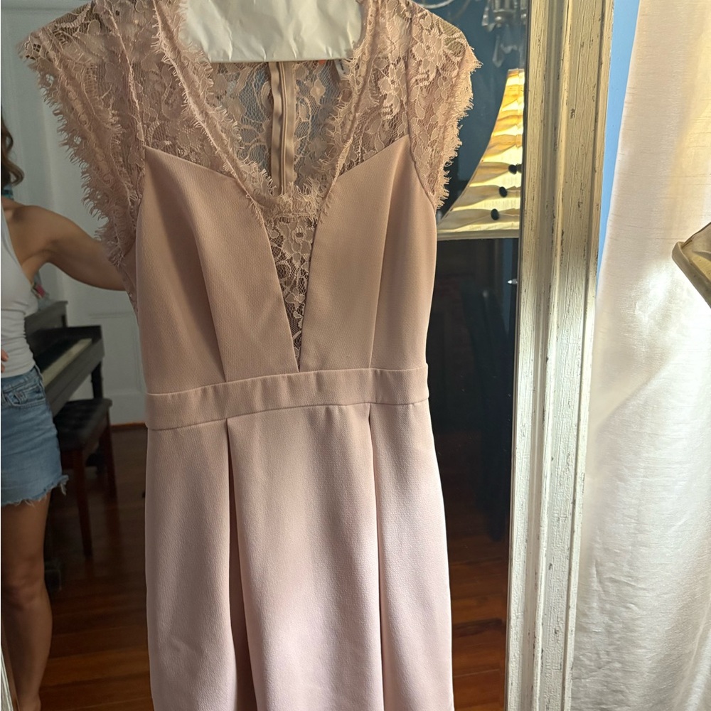 BCBGeneration Pink Lace Mini Dress